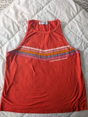 Burn Boot Camp - Women's Coral Striped Racerback Tank